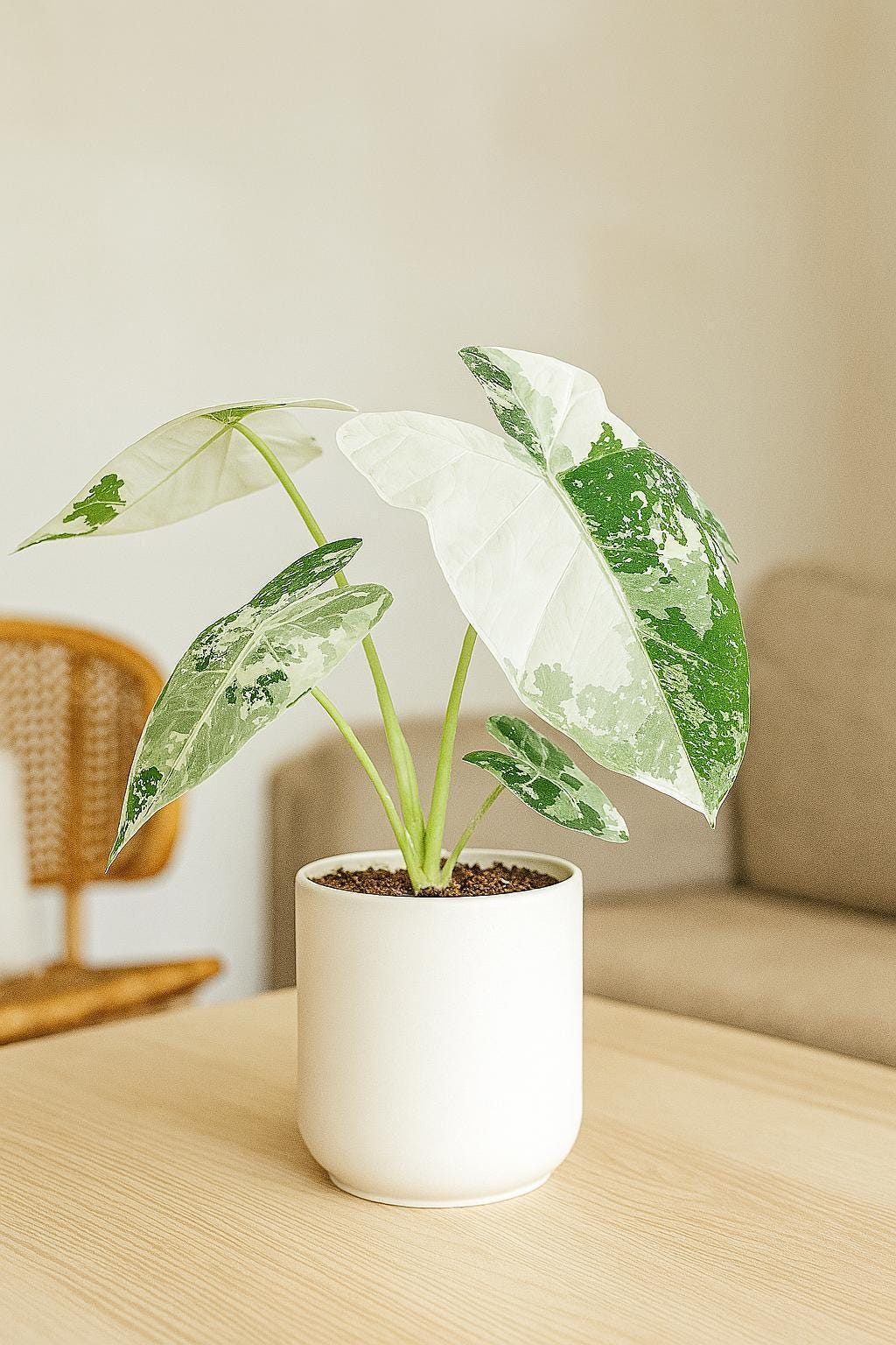 Alocasia Micholitziana 'Frydek' Variegated - 4" Pot