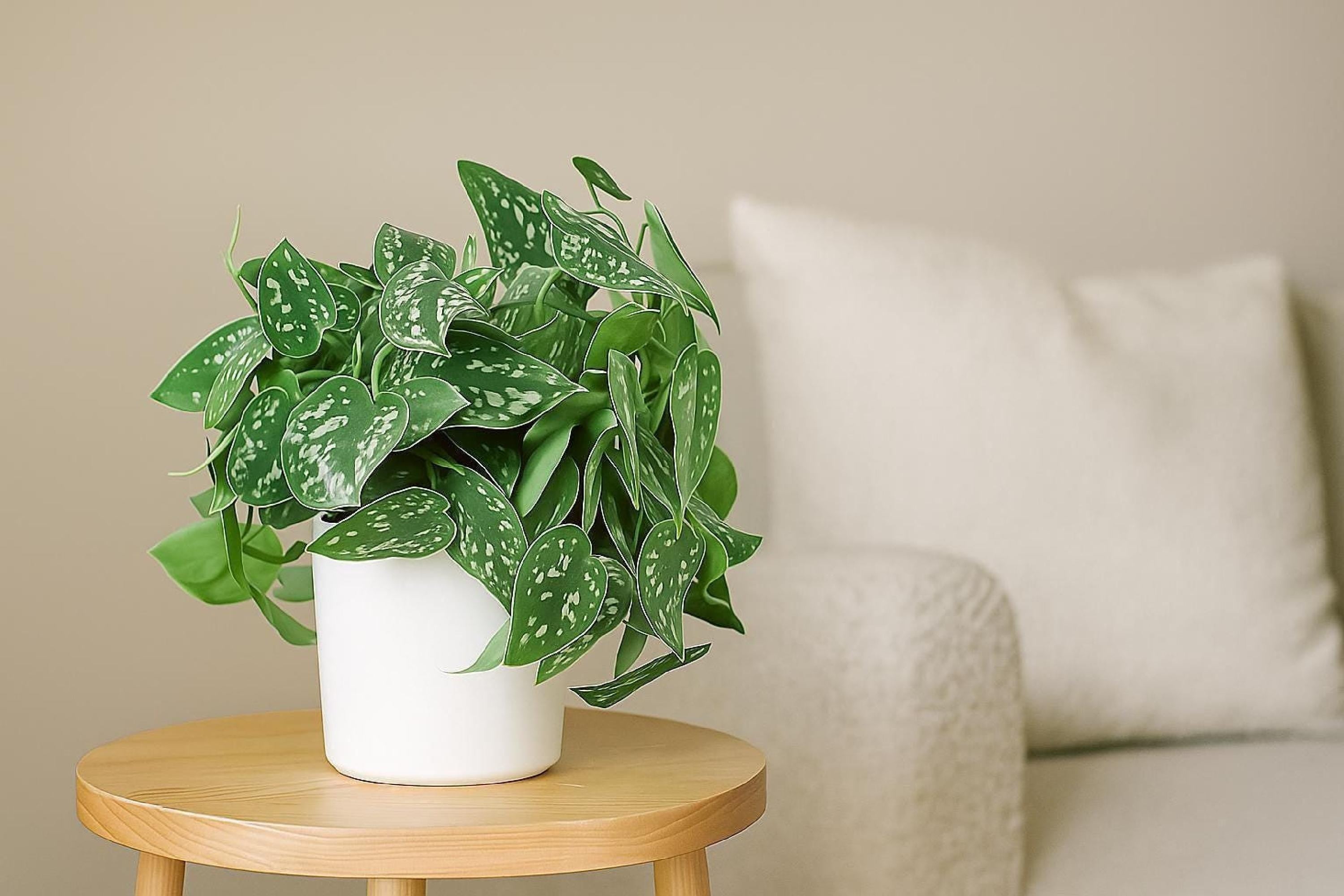 Satin Pothos Indoor Plant – Scindapsus Pictus Argyraeus, Silvery Variegated Vine, Easy Care Trailing for Hanging, Pet Friendly Gift