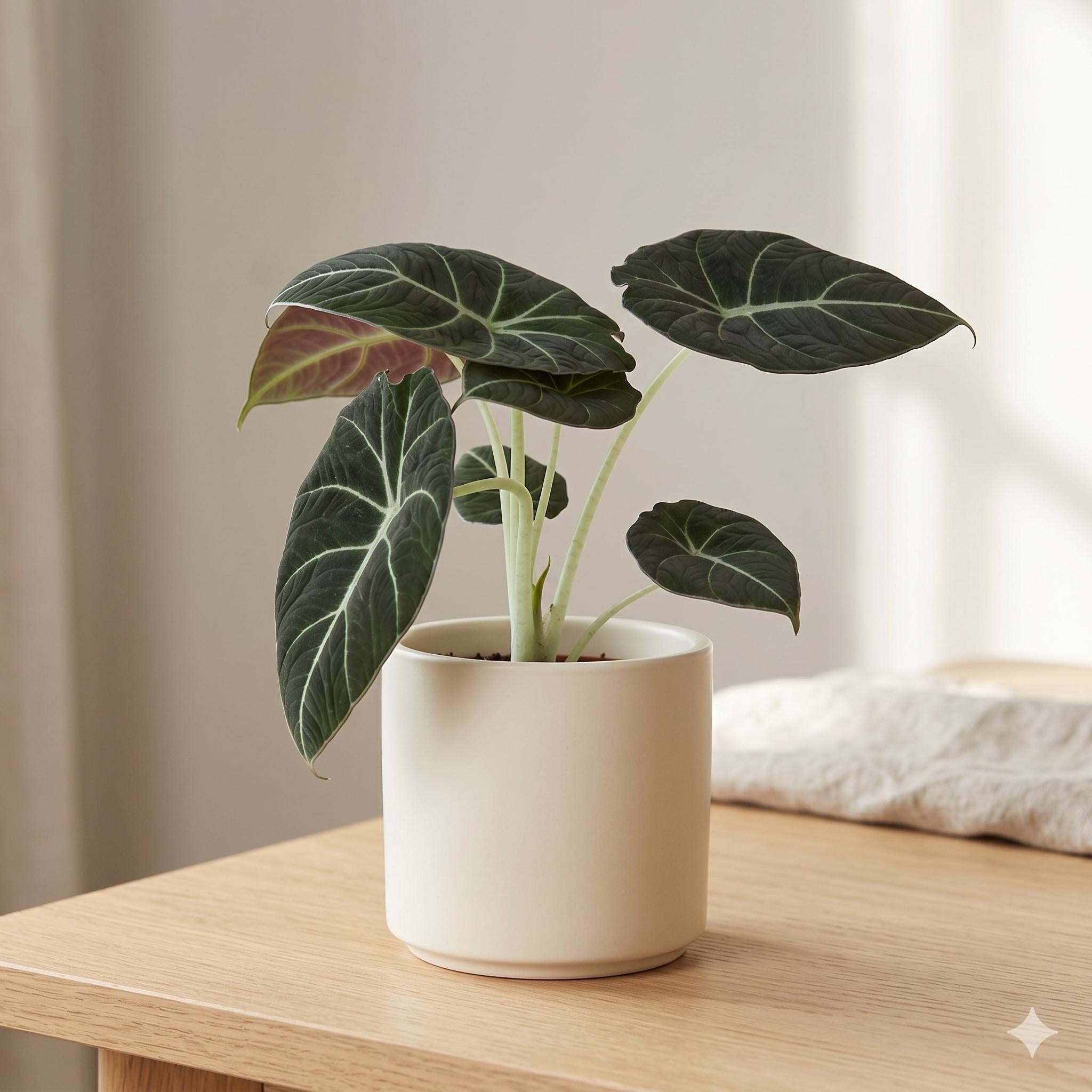 Alocasia Reginula 'Black Velvet' Indoor Plants 4" Pot Austin Jungle Co.