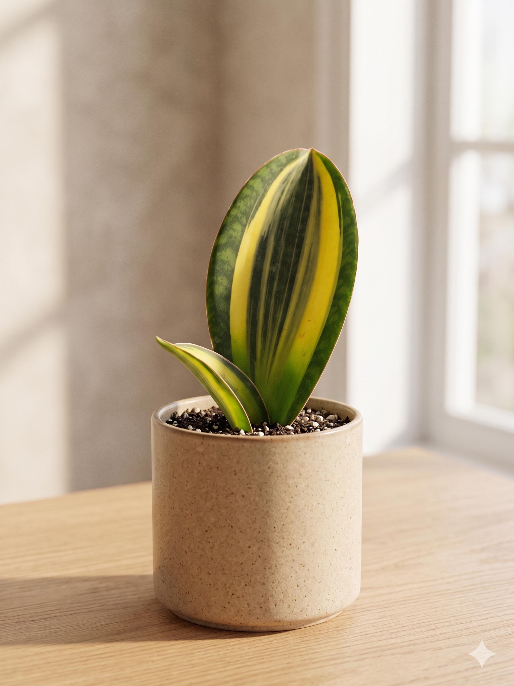 Variegated Shark Fin Snake Plant 4" Pot Austin Jungle Co.