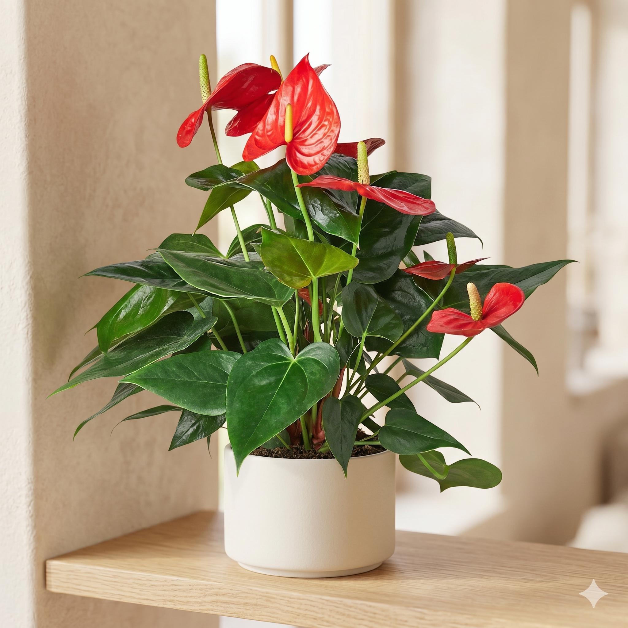 Anthurium 'Red' Indoor Plants 4" Pot / Nursery Pot Austin Jungle Co.