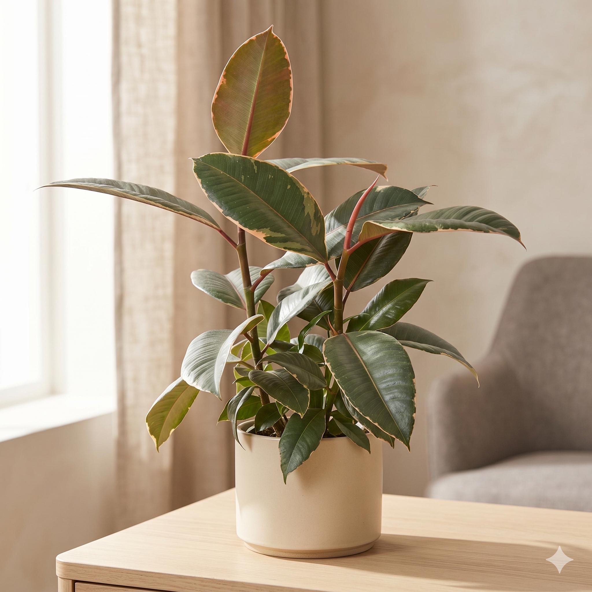 Ficus Elastica 'Tineke' Indoor Plants 3" Pot Austin Jungle Co.