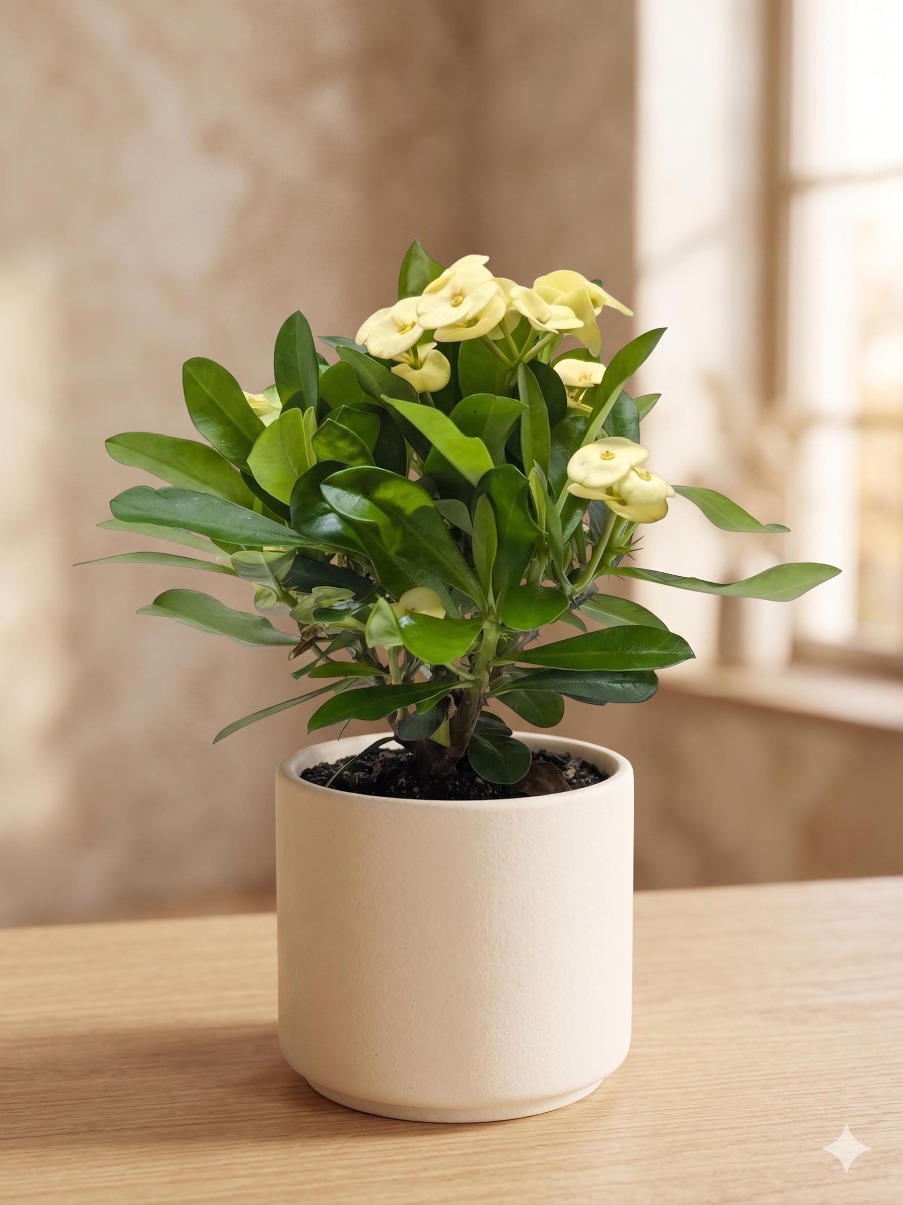 Crown of Thorns 6" Plant (2pk/$4.5) ($15 Ship/63oz) 4" Pot / Pink Austin Jungle Co.