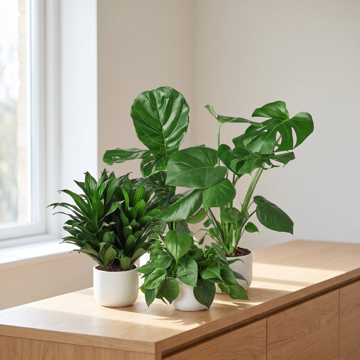 Best Selling Bundle plants shown in white ceramic pots (pots not included)