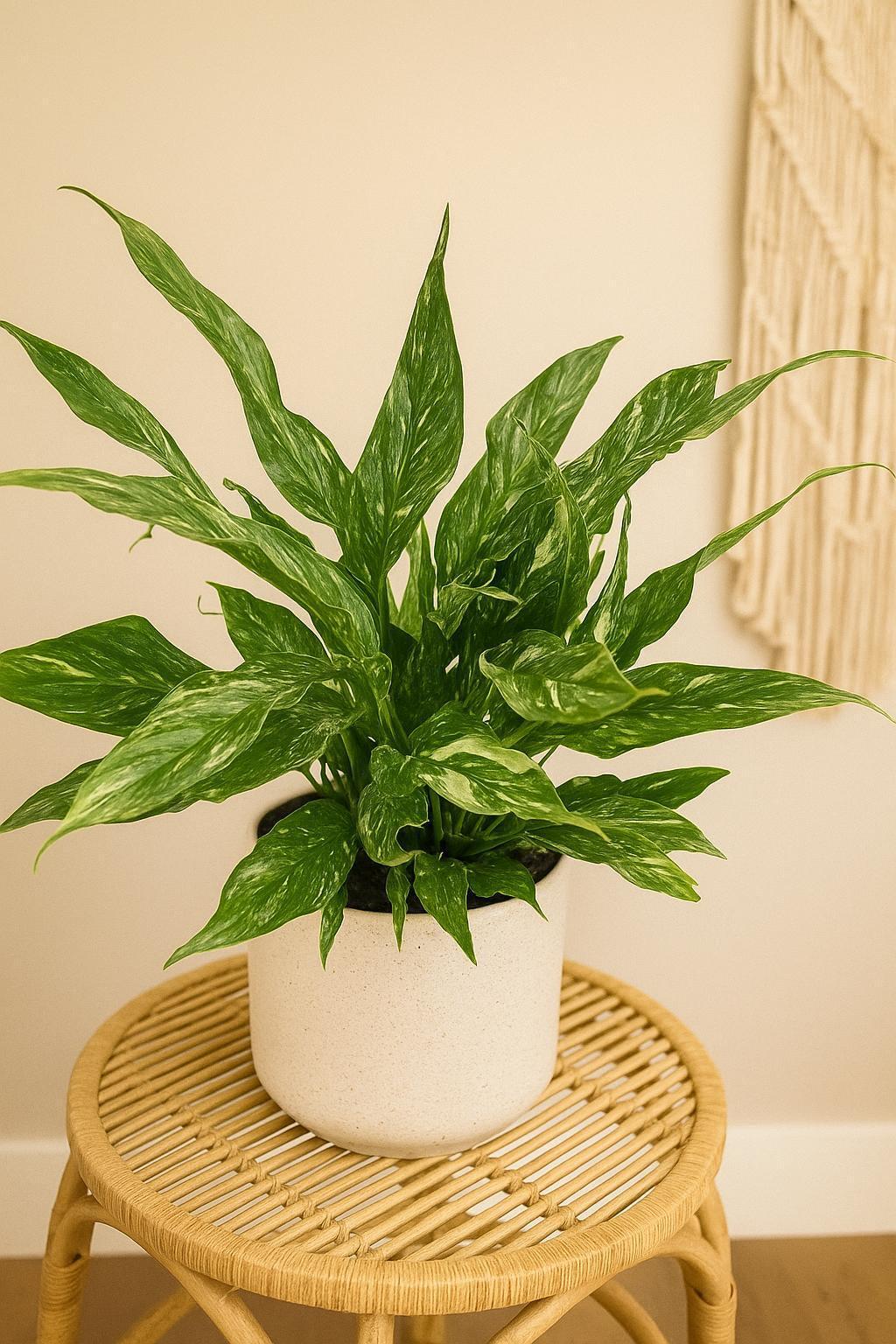 Variegated Spathiphyllum 'Domino'