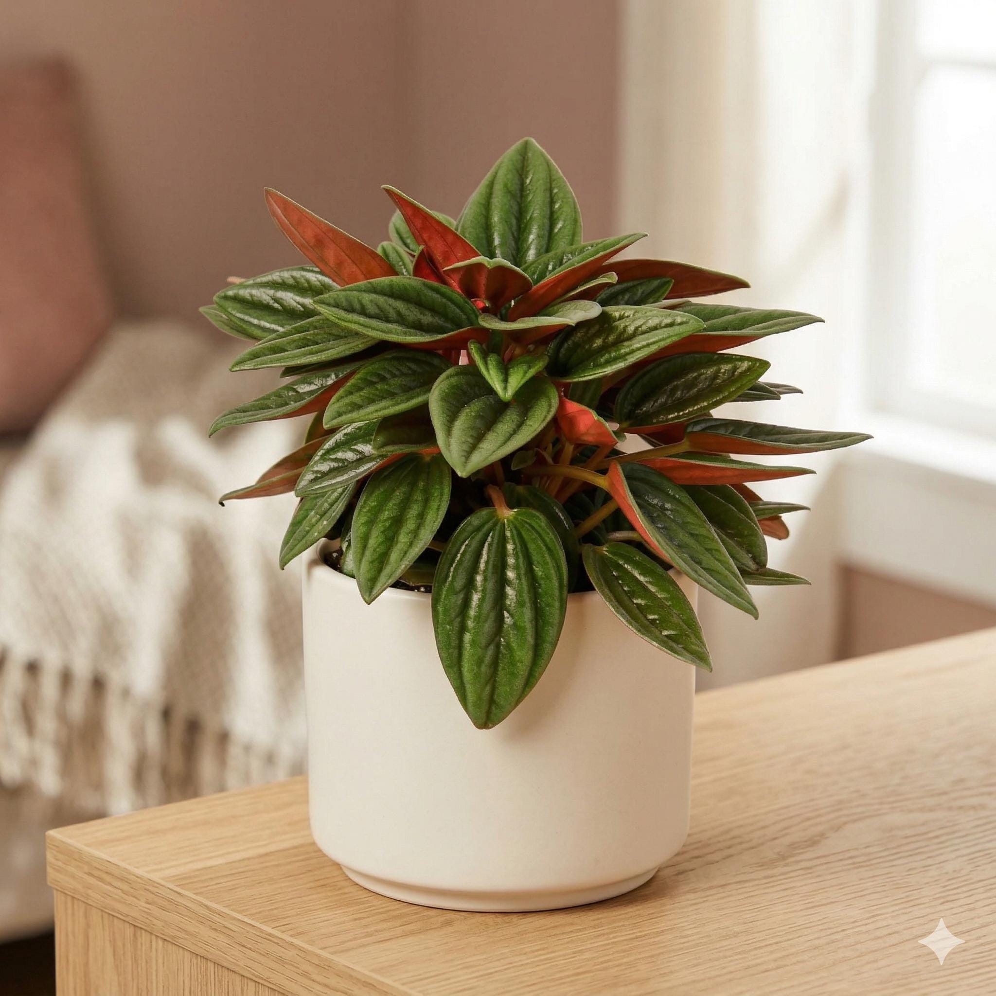 Peperomia Rosso Indoor Plants 4" Pot Austin Jungle Co.