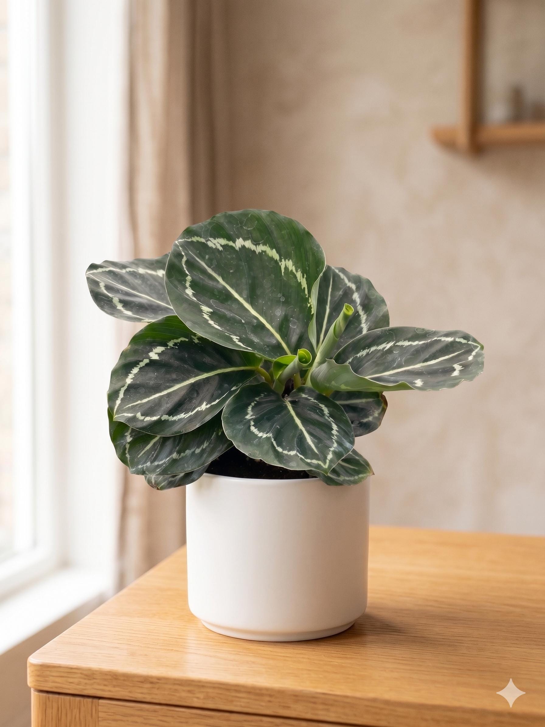 Calathea 'Green Goddess' 4" Plant 4" Pot Austin Jungle Co.